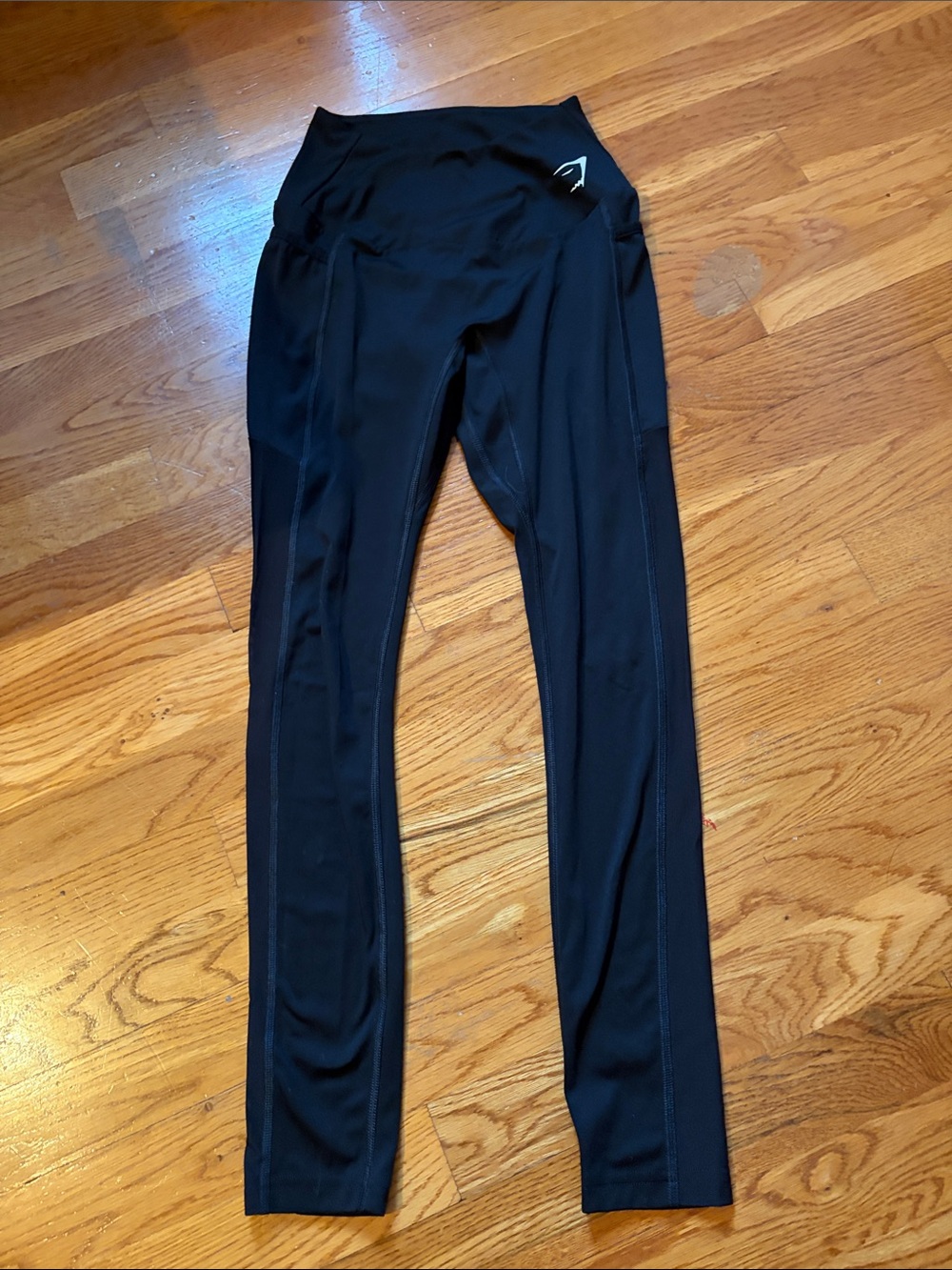 Gymshark Black High-Waist Performance Leggings with Subtle Hip Logo